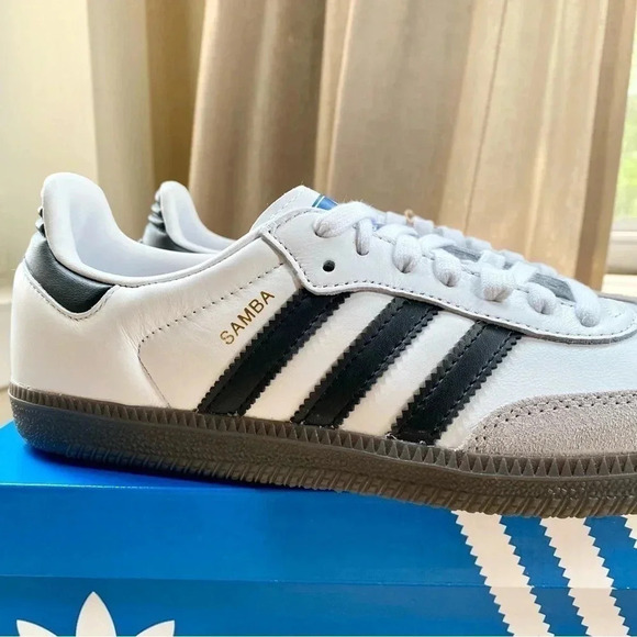 New Adidas Samba Sneakers Black White M5 / W6 - Picture 5 of 13